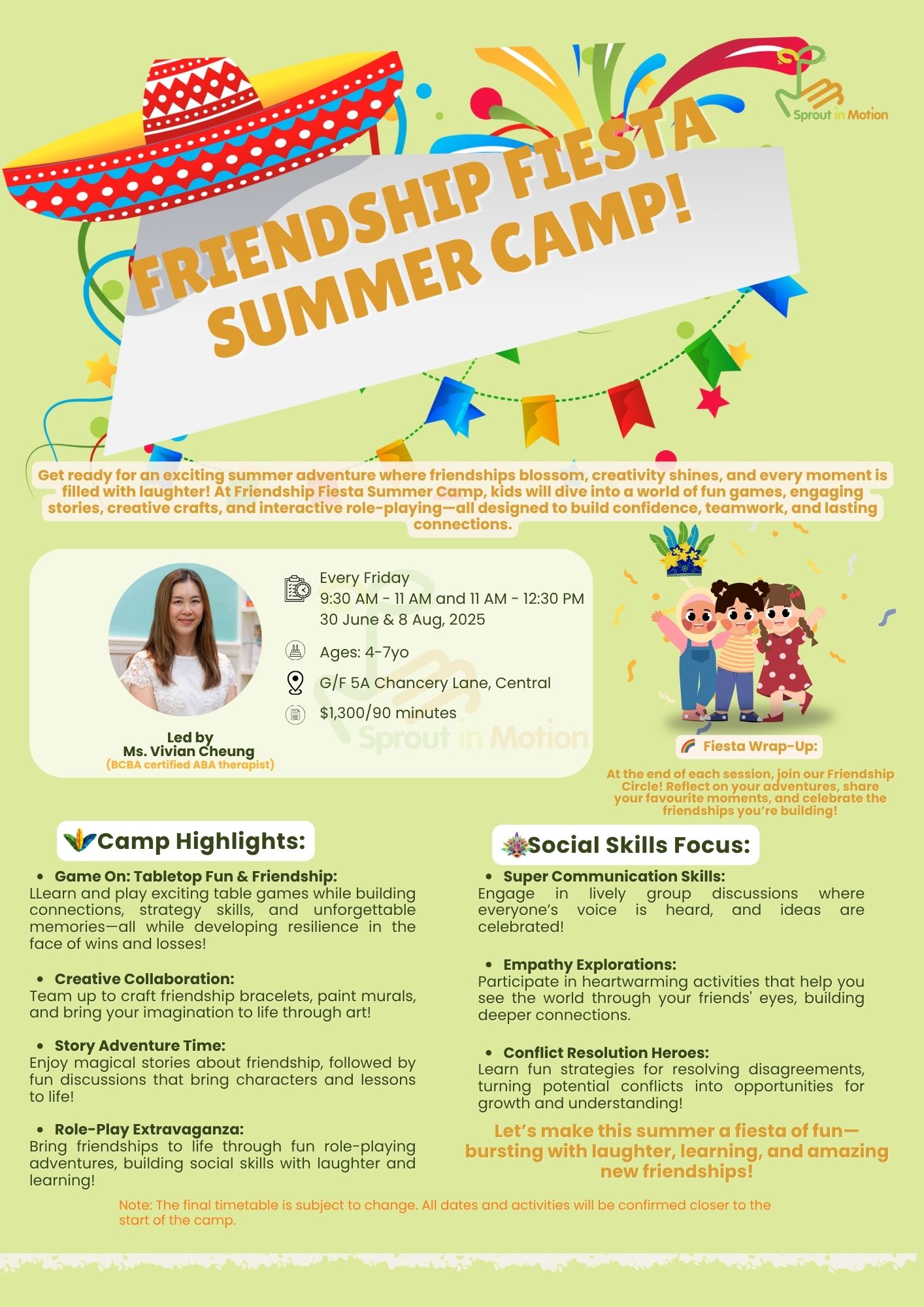 Sprout in Motion summer camp 2025 Hong Kong
